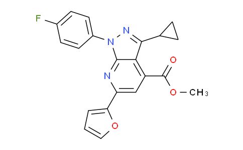 CAS No. 1011396-86-3, Methyl 3-cyclopropyl-1-(4-fluorophenyl)-6-(furan-2-yl)-1H-pyrazolo[3,4-b]pyridine-4-carboxylate