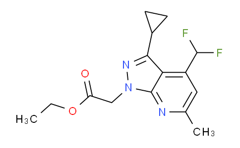CAS No. 1018050-81-1, Ethyl 2-(3-cyclopropyl-4-(difluoromethyl)-6-methyl-1H-pyrazolo[3,4-b]pyridin-1-yl)acetate