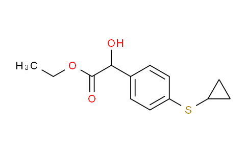 CAS No. 1196118-13-4, Ethyl 2-(4-(cyclopropylthio)phenyl)-2-hydroxyacetate