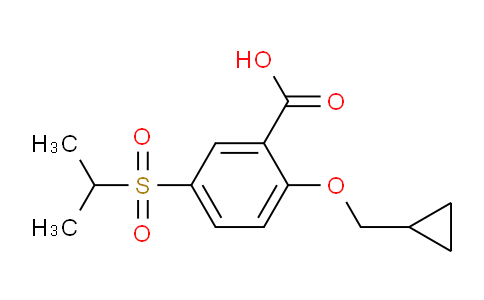 CAS No. 845617-56-3, 2-(Cyclopropylmethoxy)-5-(isopropylsulfonyl)benzoic acid