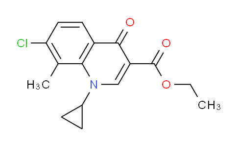 CAS No. 103877-51-6, ethyl 7-chloro-1-cyclopropyl-8-methyl-4-oxoquinoline-3-carboxylate