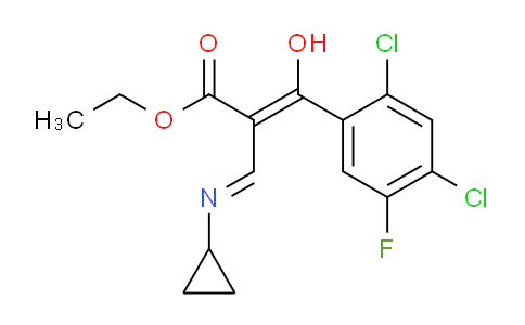 CAS No. 86483-53-6, ethyl (Z)-2-(cyclopropyliminomethyl)-3-(2,4-dichloro-5-fluorophenyl)-3-hydroxyprop-2-enoate