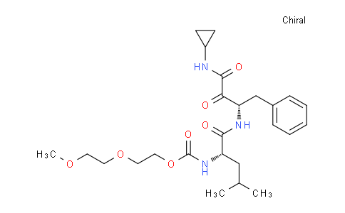 CAS No. 854402-59-8, 2-(2-methoxyethoxy)ethyl N-[(2S)-1-[[(2S)-4-(cyclopropylamino)-3,4-dioxo-1-phenylbutan-2-yl]amino]-4-methyl-1-oxopentan-2-yl]carbamate
