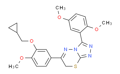 CAS No. 1172617-14-9, 7H-1,2,4-Triazolo[3,4-b][1,3,4]thiadiazine, 6-[3-(cyclopropylmethoxy)-4-methoxyphenyl]-3-(2,5-dimethoxyphenyl)-