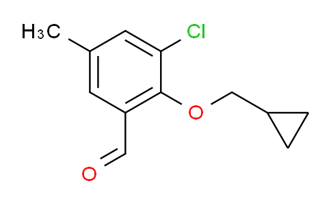 CAS No. 883520-21-6, 3-Chloro-2-(cyclopropylmethoxy)-5-methylbenzaldehyde