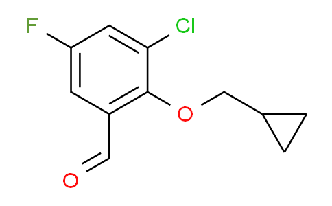 CAS No. 883519-72-0, 3-Chloro-2-(cyclopropylmethoxy)-5-fluorobenzaldehyde
