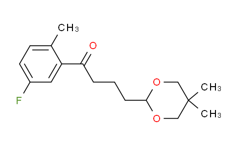 CAS No. 898755-96-9, 4-(5,5-Dimethyl-1,3-dioxan-2-yl)-5'-fluoro-2'-methylbutyrophenone