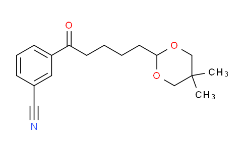 CAS No. 898756-78-0, 3'-Cyano-5-(5,5-dimethyl-1,3-dioxan-2-yl)valerophenone