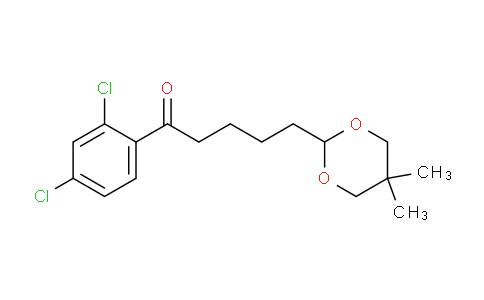 CAS No. 898756-90-6, 2',4'-Dichloro-5-(5,5-dimethyl-1,3-dioxan-2-yl)valerophenone