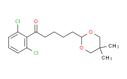CAS No. 898757-01-2, 2',6'-Dichloro-5-(5,5-dimethyl-1,3-dioxan-2-yl)valerophenone