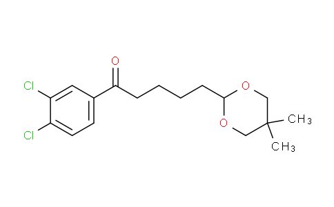 CAS No. 898757-06-7, 3',4'-Dichloro-5-(5,5-dimethyl-1,3-dioxan-2-yl)valerophenone