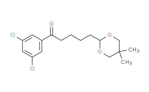 CAS No. 898757-11-4, 3',5'-Dichloro-5-(5,5-dimethyl-1,3-dioxan-2-yl)valerophenone