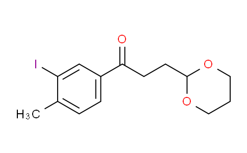 CAS No. 898757-13-6, 3-(1,3-Dioxan-2-yl)-3'-iodo-4'-methylpropiophenone