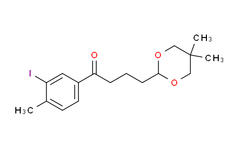 CAS No. 898757-15-8, 4-(5,5-Dimethyl-1,3-dioxan-2-yl)-3'-iodo-4'-methylbutyrophenone
