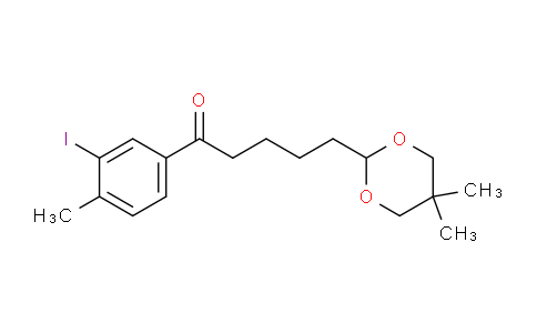 CAS No. 898757-17-0, 5-(5,5-Dimethyl-1,3-dioxan-2-yl)-3'-iodo-4'-methylvalerophenone