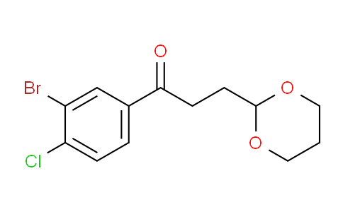 CAS No. 898757-20-5, 3'-Bromo-4'-chloro-3-(1,3-dioxan-2-yl)propiophenone