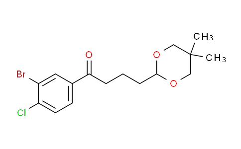 CAS No. 898757-23-8, 3'-Bromo-4'-chloro-4-(5,5-dimethyl-1,3-dioxan-2-yl)butyrophenone
