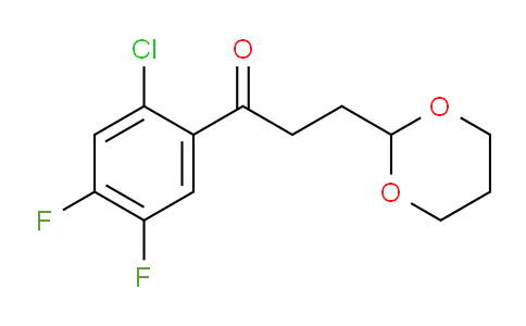 CAS No. 898757-29-4, 2'-Chloro-4',5'-difluoro-3-(1,3-dioxan-2-yl)-propiophenone