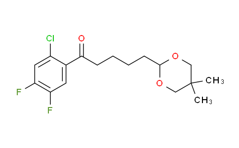CAS No. 898757-35-2, 2'-Chloro-4',5'-difluoro-5-(5,5-dimethyl-1,3-dioxan-2-yl)valerophenone