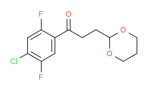 CAS No. 898757-38-5, 4'-Chloro-2',5'-difluoro-3-(1,3-dioxan-2-yl)-propiophenone