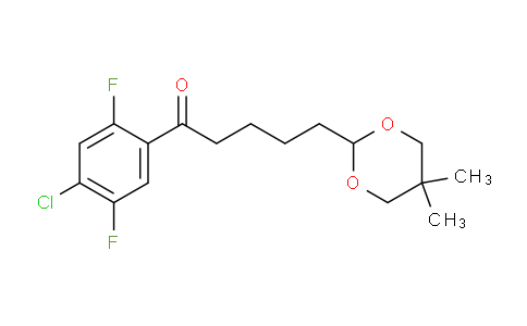 CAS No. 898757-44-3, 4'-Chloro-2',5'-difluoro-5-(5,5-dimethyl-1,3-dioxan-2-yl)valerophenone