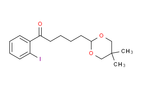 CAS No. 898785-60-9, 5-(5,5-Dimethyl-1,3-dioxan-2-yl)-2'-iodovalerophenone