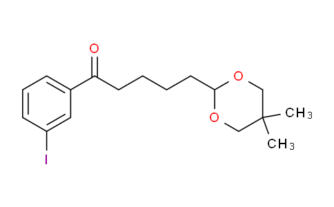 CAS No. 898785-62-1, 5-(5,5-Dimethyl-1,3-dioxan-2-yl)-3'-iodovalerophenone
