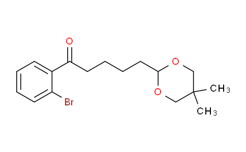 CAS No. 898785-76-7, 2'-Bromo-5-(5,5-dimethyl-1,3-dioxan-2-yl)valerophenone