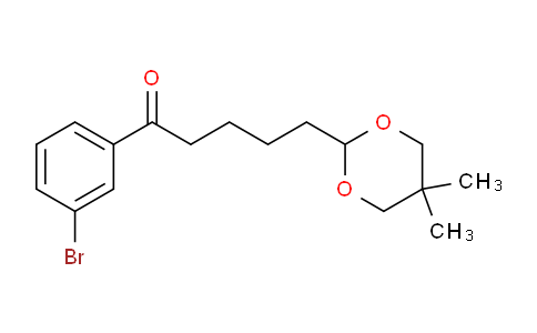 CAS No. 898785-78-9, 3'-Bromo-5-(5,5-dimethyl-1,3-dioxan-2-yl)valerophenone