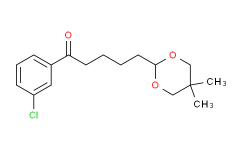 CAS No. 898785-94-9, 3'-Chloro-5-(5,5-dimethyl-1,3-dioxan-2-yl)valerophenone