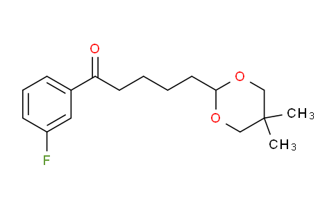 CAS No. 898786-15-7, 5-(5,5-Dimethyl-1,3-dioxan-2-yl)-3'-fluorovalerophenone