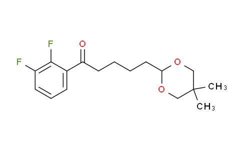 CAS No. 898786-80-6, 2',3'-Difluoro-5-(5,5-dimethyl-1,3-dioxan-2-yl)valerophenone