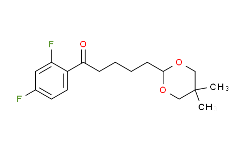 CAS No. 898786-85-1, 2',4'-Difluoro-5-(5,5-dimethyl-1,3-dioxan-2-yl)valerophenone