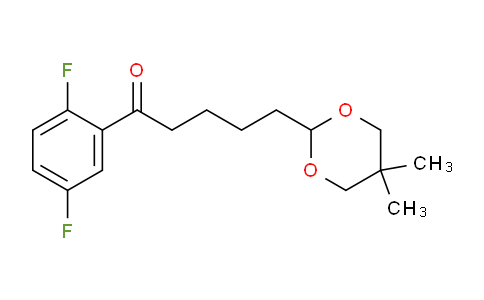 CAS No. 898786-90-8, 2',5'-Difluoro-5-(5,5-dimethyl-1,3-dioxan-2-yl)valerophenone