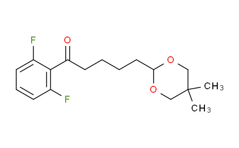 CAS No. 898786-95-3, 2',6'-Difluoro-5-(5,5-dimethyl-1,3-dioxan-2-yl)valerophenone