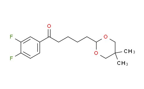 CAS No. 898786-99-7, 3',4'-Difluoro-5-(5,5-dimethyl-1,3-dioxan-2-yl)valerophenone