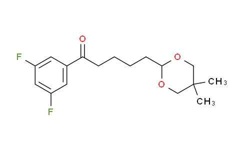 CAS No. 898787-05-8, 3',5'-Difluoro-5-(5,5-dimethyl-1,3-dioxan-2-yl)valerophenone