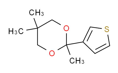 CAS No. 138890-86-5, 2,5,5-trimethyl-2-thiophen-3-yl-1,3-dioxane