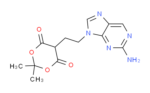 CAS No. 177838-58-3, 1,3-Dioxane-4,6-dione, 5-[2-(2-amino-9H-purin-9-yl)ethyl]-2,2-dimethyl-