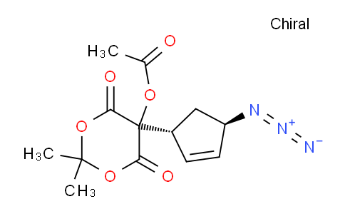 CAS No. 1309768-04-4, 5-((1R,4R)-4-azidocyclopent-2-en-1-yl)-2,2-dimethyl-4,6-dioxo-1,3-dioxan-5-yl acetate