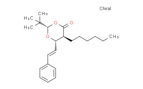 CAS No. 296242-30-3, (2S,5S,6S)-2-(tert-butyl)-5-hexyl-6-((E)-styryl)-1,3-dioxan-4-one