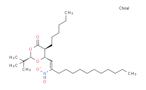 CAS No. 296242-32-5, (2S,5S,6S)-2-(tert-butyl)-5-hexyl-6-((Z)-2-nitrotridec-1-en-1-yl)-1,3-dioxan-4-one