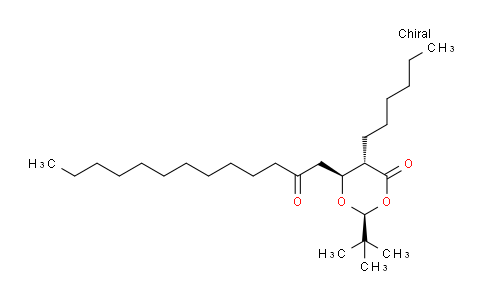 CAS No. 296242-34-7, 1,3-Dioxan-4-one, 2-(1,1-dimethylethyl)-5-hexyl-6-(2-oxotridecyl)-, (2S,5S,6S)-