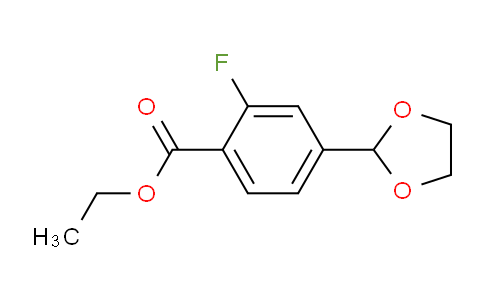 CAS No. 1956306-80-1, Ethyl 4-(1,3-dioxolan-2-yl)-2-fluorobenzoate