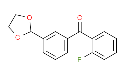 CAS No. 898759-28-9, 3'-(1,3-Dioxolan-2-yl)-2-fluorobenzophenone