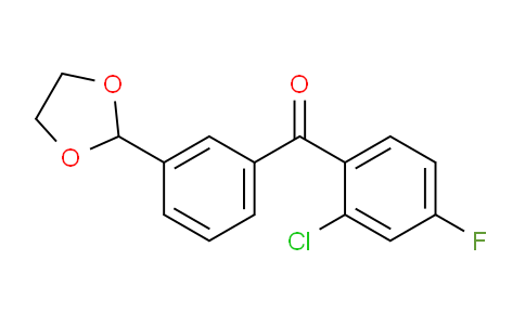 CAS No. 898759-40-5, 2-Chloro-3'-(1,3-dioxolan-2-yl)-4-fluorobenzophenone