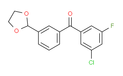 CAS No. 898759-43-8, 3-Chloro-3'-(1,3-dioxolan-2-yl)-5-fluorobenzophenone