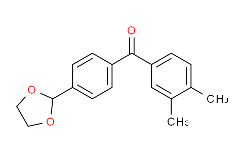 CAS No. 898760-28-6, 3,4-Dimethyl-4'-(1,3-dioxolan-2-yl)benzophenone