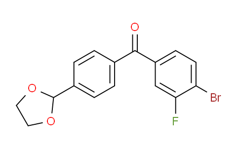 CAS No. 898760-34-4, 4-Bromo-4'-(1,3-dioxolan-2-yl)-3-fluorobenzophenone
