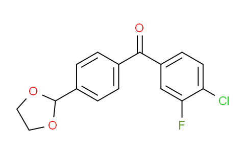 CAS No. 898760-37-7, 4-Chloro-4'-(1,3-dioxolan-2-yl)-3-fluorobenzophenone